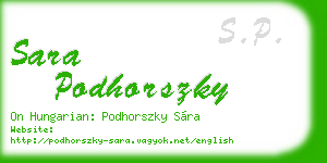 sara podhorszky business card
